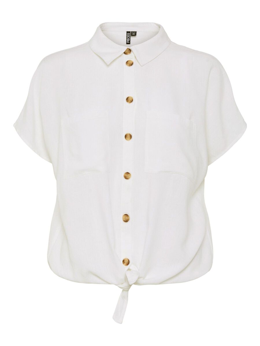 Pieces PCPIA SHORT SLEEVED SHIRT, Bright White, highres - 17154736_BrightWhite_001.jpg