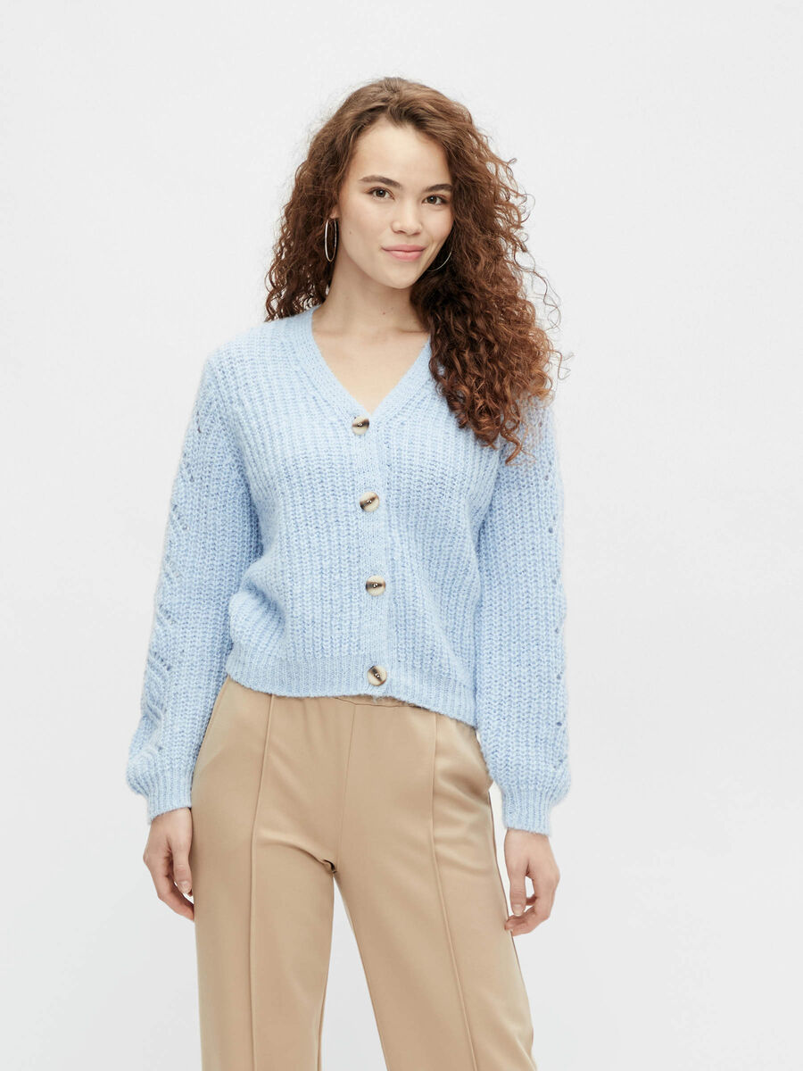 Pieces PCKASSANDRA KNITTED CARDIGAN, Chambray Blue, highres - 17119523_ChambrayBlue_003.jpg