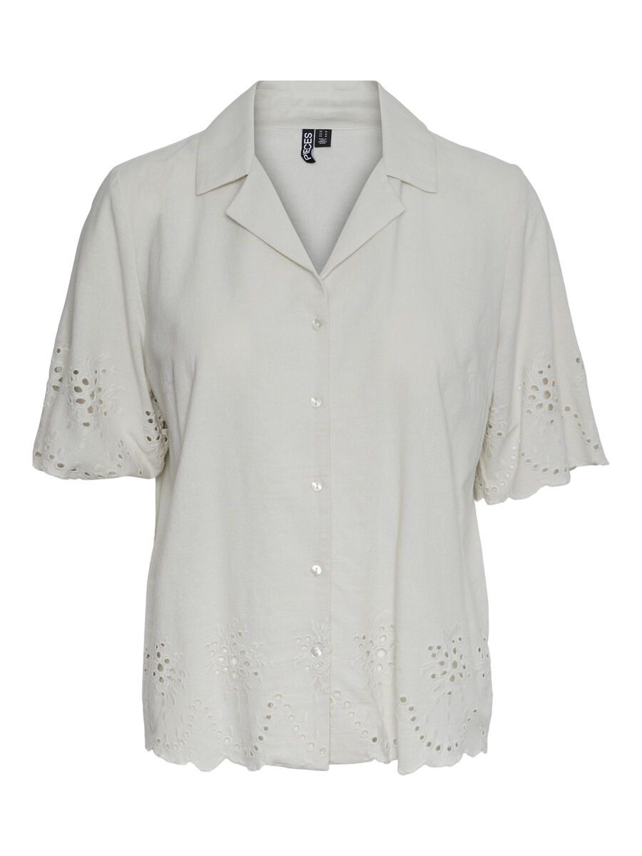 Pieces PCALMINA - BRODERIE CHEMISE À MANCHES COURTES, Birch, highres - 17149521_Birch_001.jpg