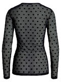 Pieces GESTIPPELDE LANGE MOUW MESH BLOUSE, Black, highres - 17091361_Black_002.jpg