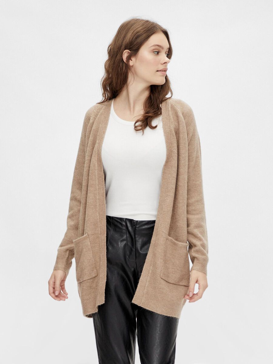 Carousel image - LANGE STRICKJACKE, Silver Mink | 1