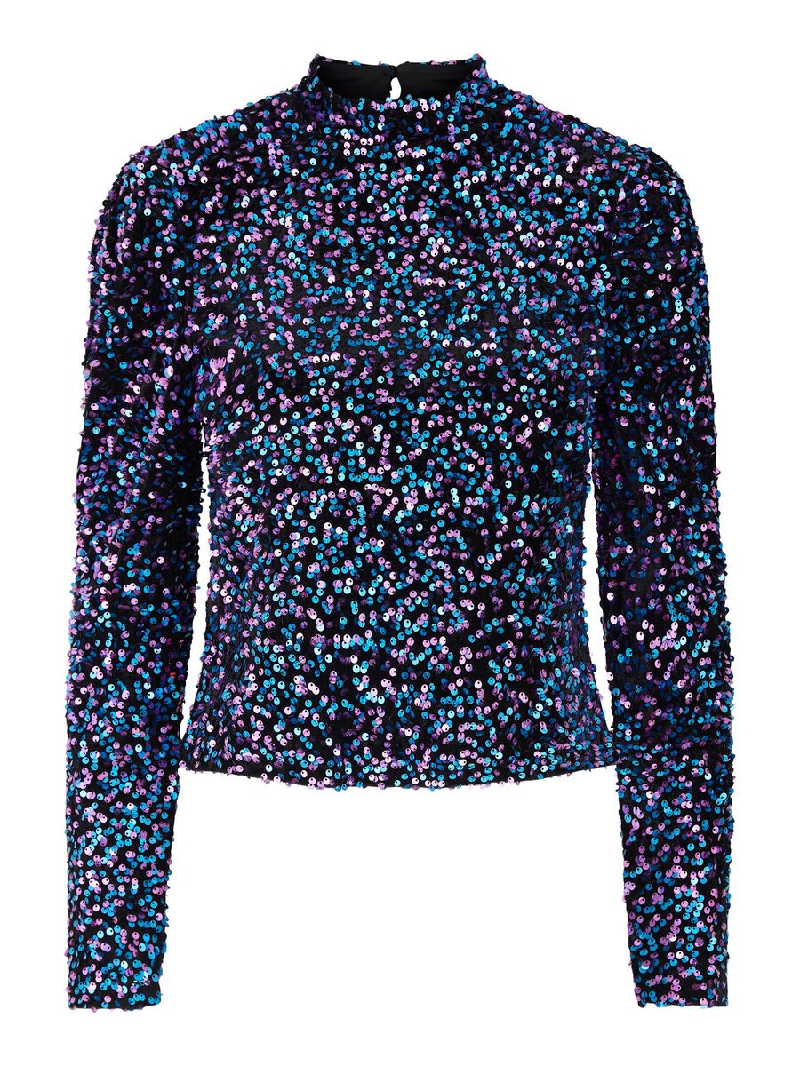 Carousel image - PCKAM SEQUINS TOP, Black | 6