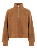 Pieces PELUCHE FERMETURE ÉCLAIRE PARTIELLE SWEAT-SHIRT, Toasted Coconut, highres - 17098496_ToastedCoconut_001.jpg