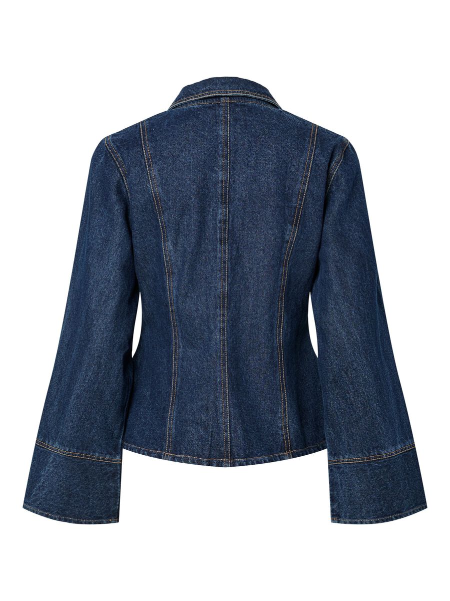 Product carousel image - PCFLORA FITTED DENIM SHIRT, Medium Blue Denim | 2