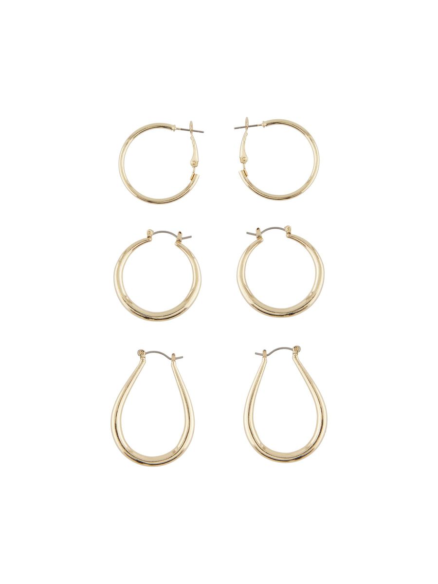 Pieces PCOONA 3-PACK RUNDA ÖRHÄNGEN, Gold Colour, highres - 17125390_GoldColour_001.jpg