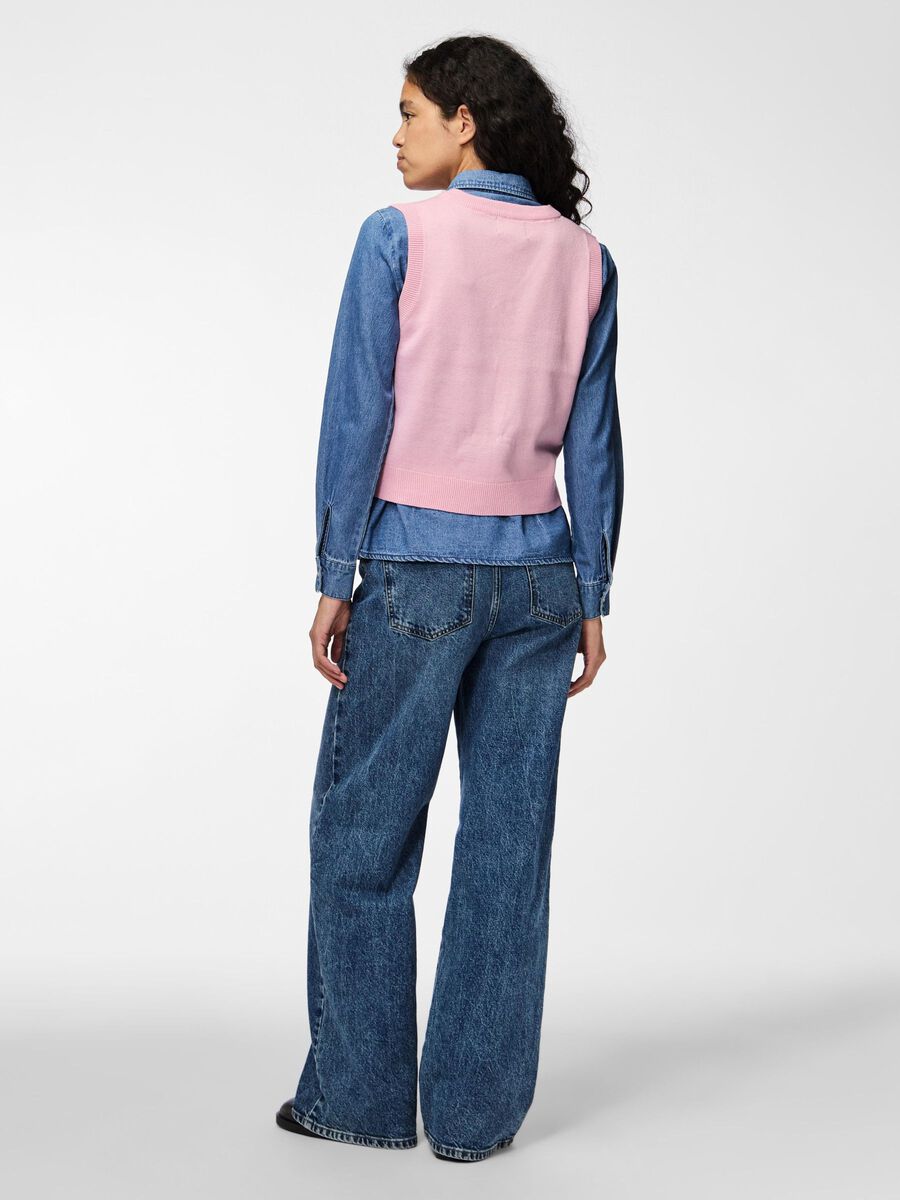 Pieces PCJOLLY XMAS KNITTED VEST, Prism Pink, highres - 17156104_PrismPink_1166759_004.jpg