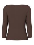 Product image thumbnail - PCPHOEBE BOATNECK 3/4 SLEEVED TOP, Hot Fudge | 6