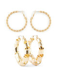 Pieces 2-PACK GEDRAAIDE CREOLEN, Gold Colour, highres - 17099078_GoldColour_713935_001.jpg