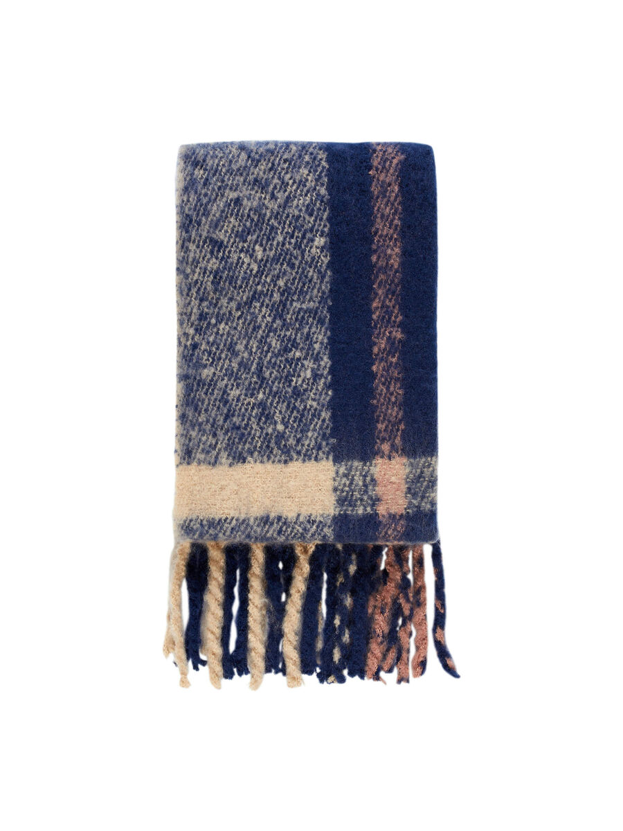 Pieces CHECKED SCARF, White Pepper, highres - 17097216_WhitePepper_001.jpg