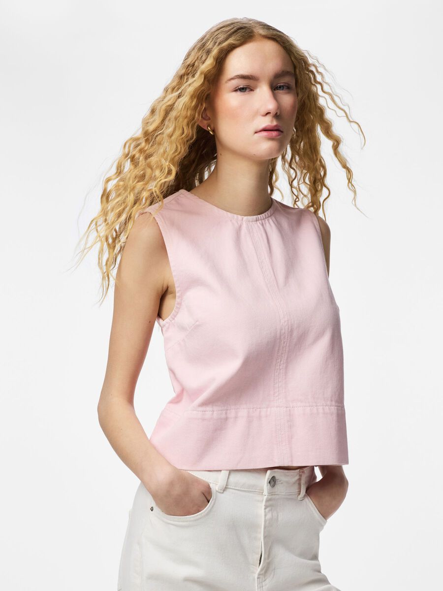 Product carousel image - PCSKY DENIM VEST, Roseate Spoonbill | 1