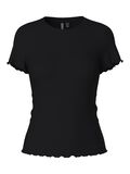 Pieces PCNICCA GERIPPTES T-SHIRT, Black, highres - 17120085_Black_001.jpg