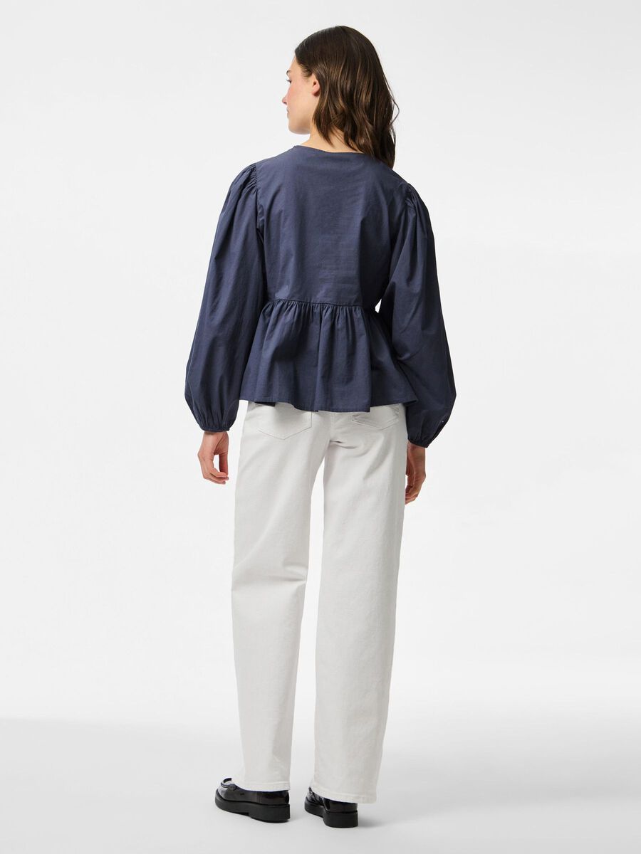 Pieces PCJOLLY TIE LONG SLEEVED BLOUSE, Ombre Blue, highres - 17151258_OmbreBlue_004.jpg