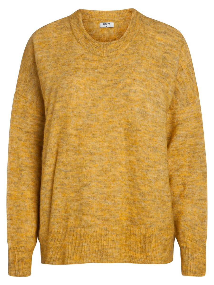 Pieces LONG SLEEVED WOOL PULLOVER, Nugget Gold, highres - 17091542_NuggetGold_644415_001.jpg