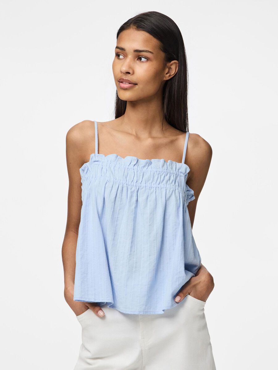 Pieces PCMUNA COTTON STRAP TOP, Cashmere Blue, highres - 17155201_CashmereBlue_003.jpg