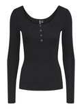 Pieces BUTTON-FRONT RIBBED TOP, Black, highres - 17101437_Black_001.jpg