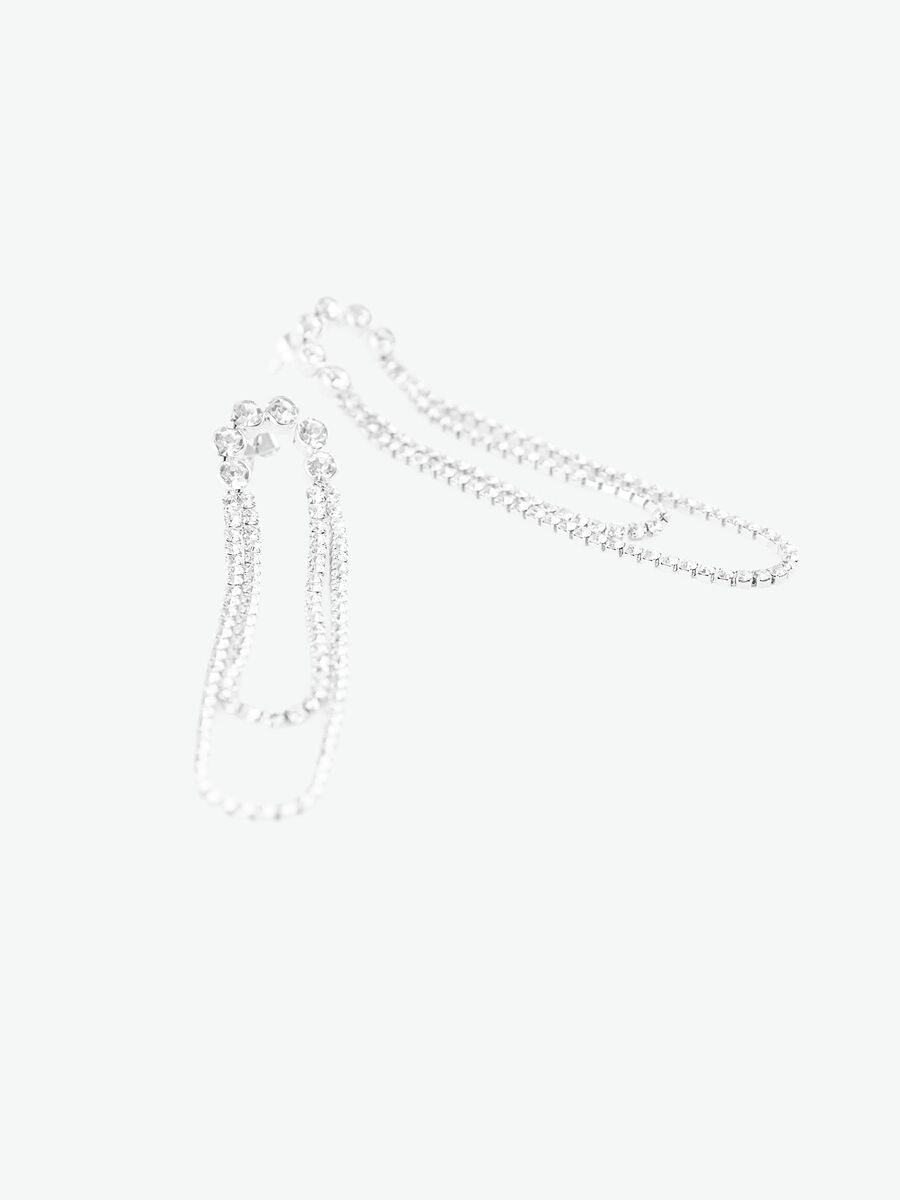 Pieces DOUBLE-CHAIN EARRINGS, Silver Colour, highres - 17098507_SilverColour_002.jpg