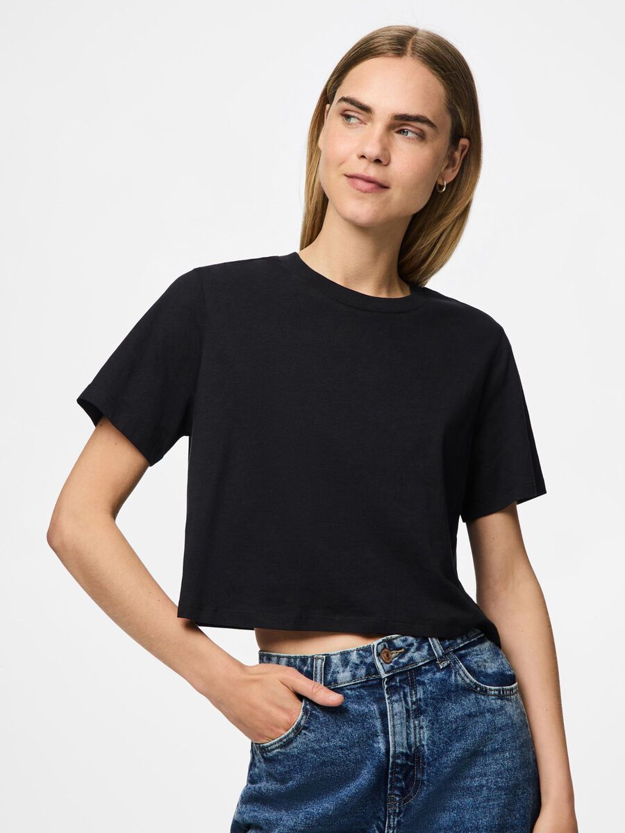 Pieces PCSARA CROPPED T-SHIRT, Black, highres - 17146319_Black_003.jpg