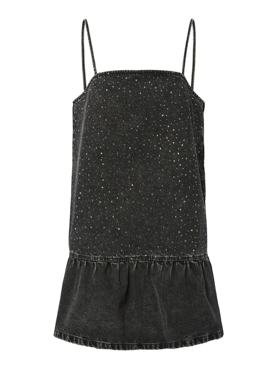 Pieces PCNOEL GLITTERSTEN JEANSKLÄNNING, Black Denim, highres - 17160029_BlackDenim_1210956_001.jpg