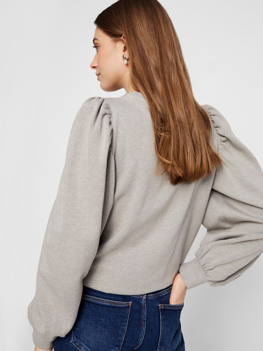 Carousel image - PUFF&Auml;RMEL BAUMWOLL SWEATSHIRT, Light Grey Melange | 4