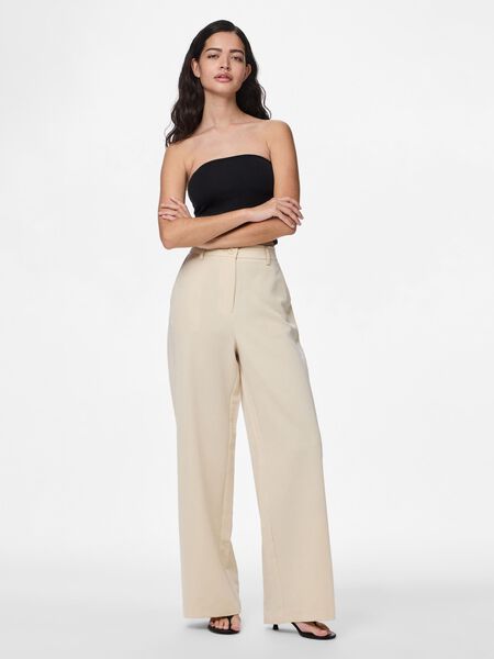 Pieces PCKAMIL WIDE-LEG TROUSERS, Sandshell, highres - 17155335_Sandshell_005.jpg