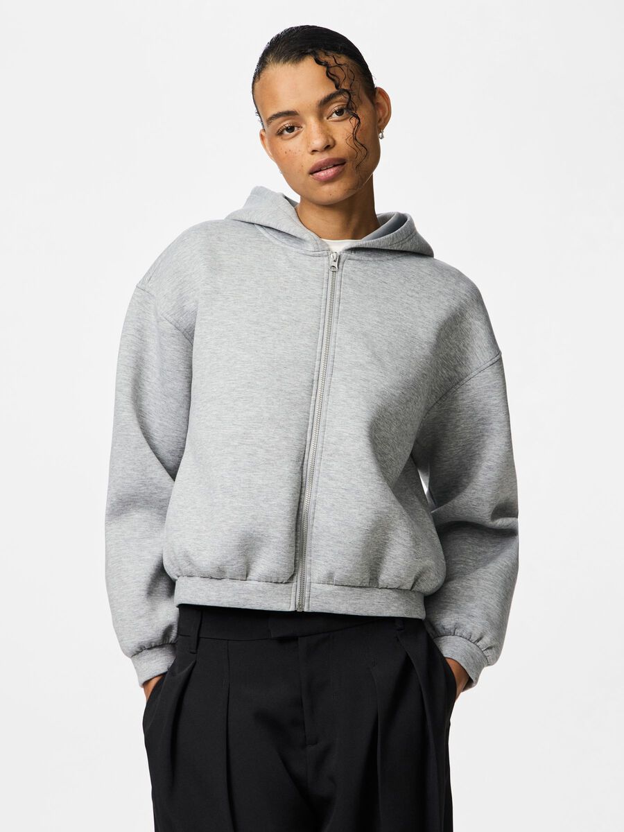 Product carousel image - PCBUCUBA RITS SCUBA HOODIE, Light Grey Melange | 1