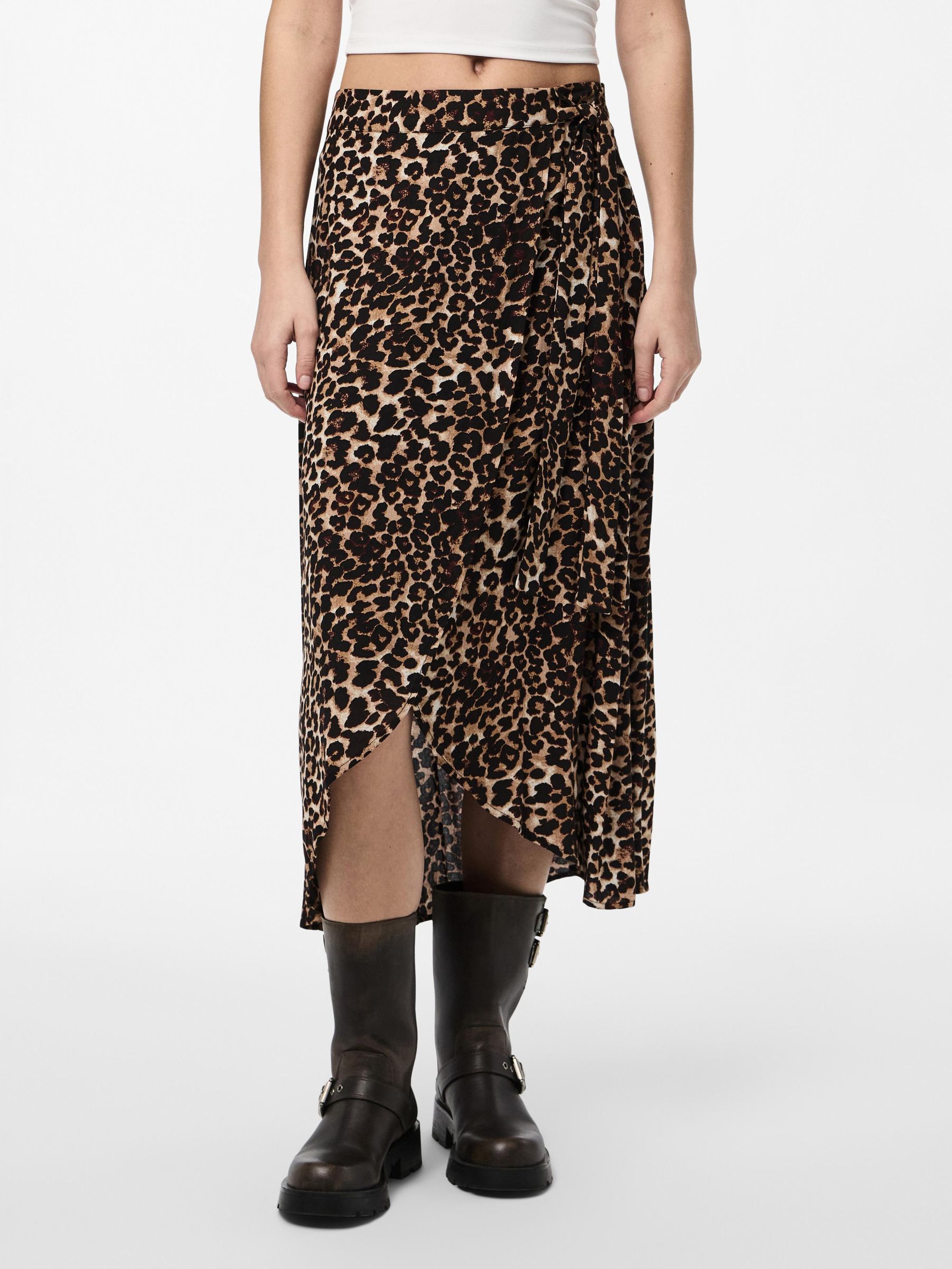 Tan wrap midi on sale skirt