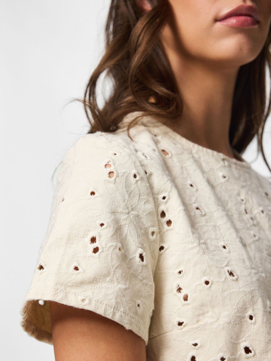 Carousel image - PCELLA SHORT SLEEVED TOP, Ecru | 4