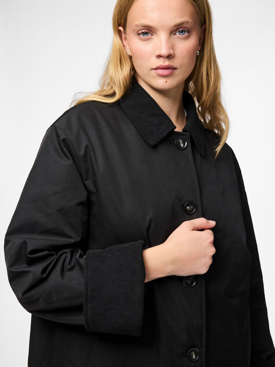 Carousel image - PCJORMA LONG CORDUROY COAT, Black | 4