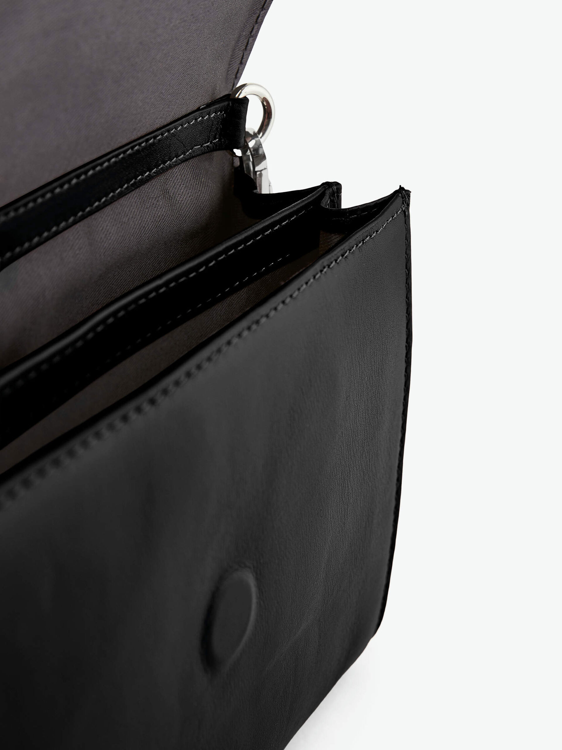 Carousel image - SUEDE FLAP CROSSBODY BAG, Black | 4