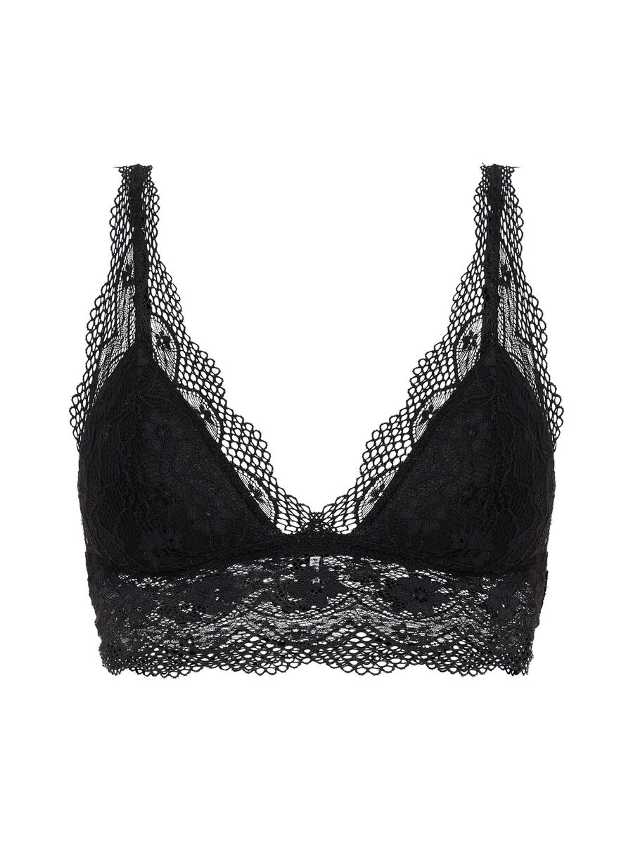 Pieces LACE-TRIM LONGLINE BRA, Black, highres - 17096585_Black_001.jpg