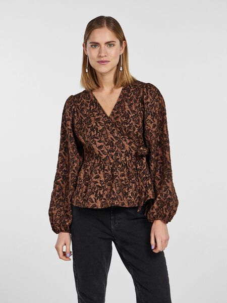Pieces PCCARLA WRAP BLOUSE, Brown Patina, highres - 17143522_BrownPatina_003.jpg