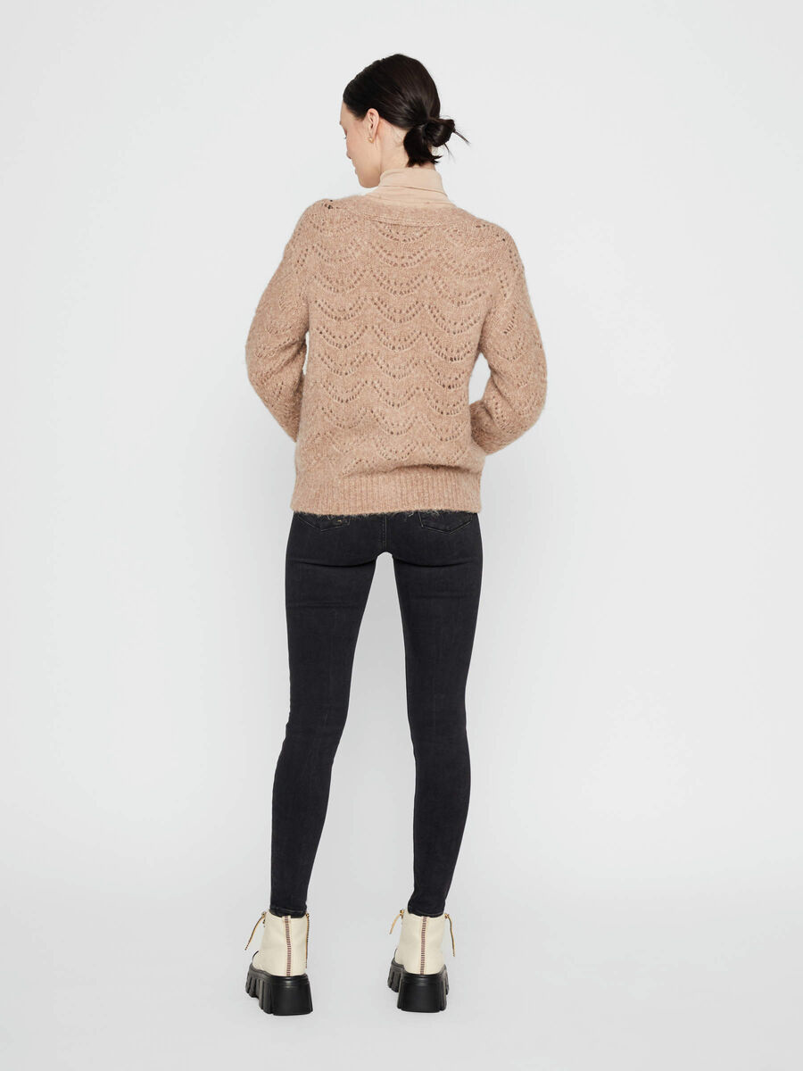 Pieces MØNSTRET STRIKKET CARDIGAN, Natural, highres - 17106370_Natural_004.jpg