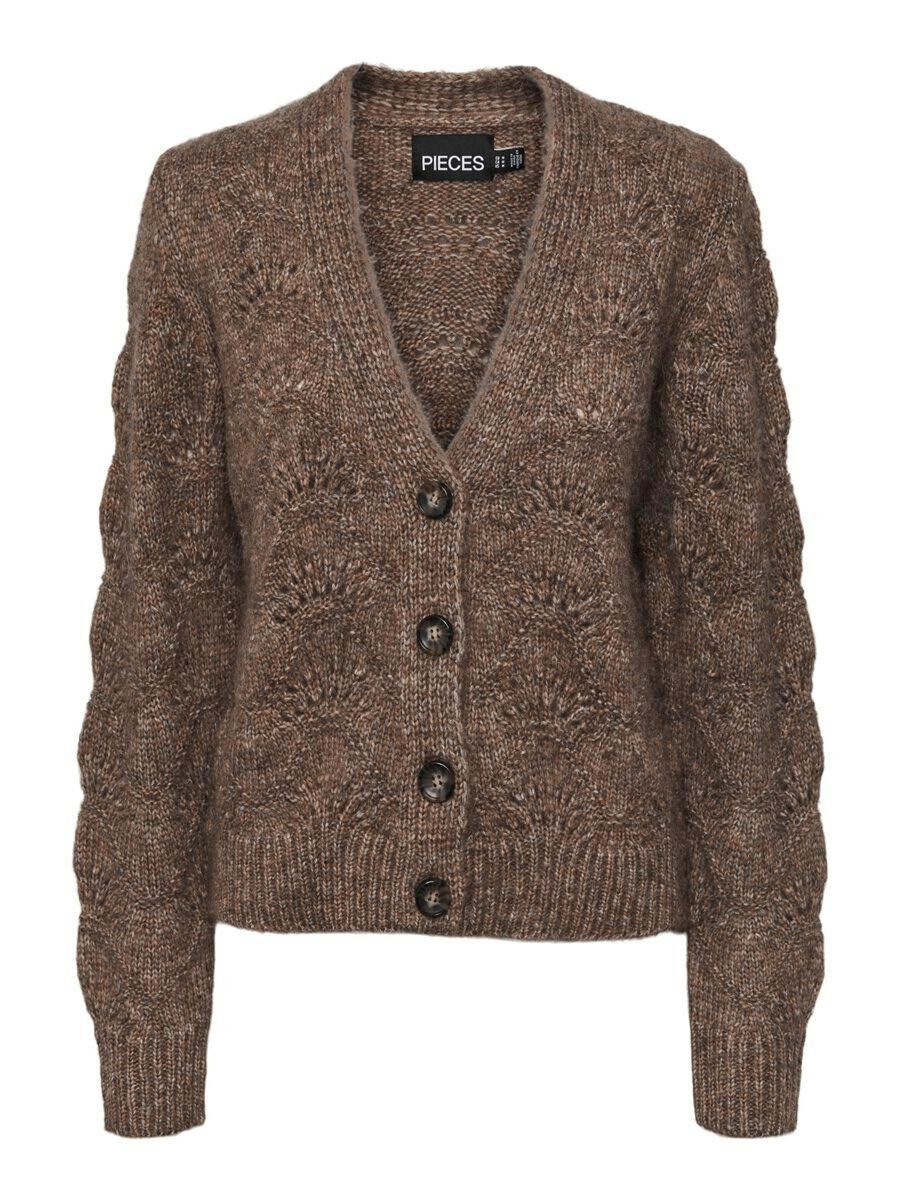 Pieces PCBIBBI KNITTED CARDIGAN, Fossil, highres - 17126616_Fossil_001.jpg