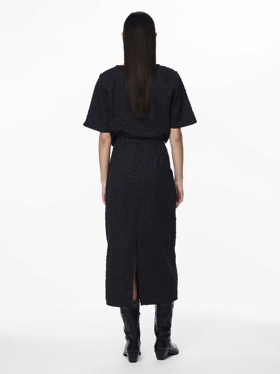 Pieces PCJULIE DENIM MIDI SKIRT, Black, highres - 17150764_Black_004.jpg