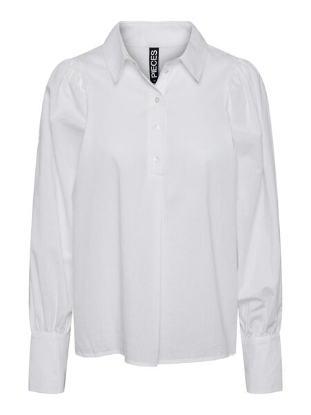 Pieces PCBRYNNE CHEMISE À MANCHES LONGUES, Bright White, highres - 17134402_BrightWhite_001.jpg