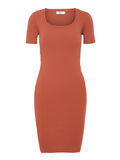 Pieces RIBBED MINI DRESS, Redwood, highres - 17100137_Redwood_001.jpg