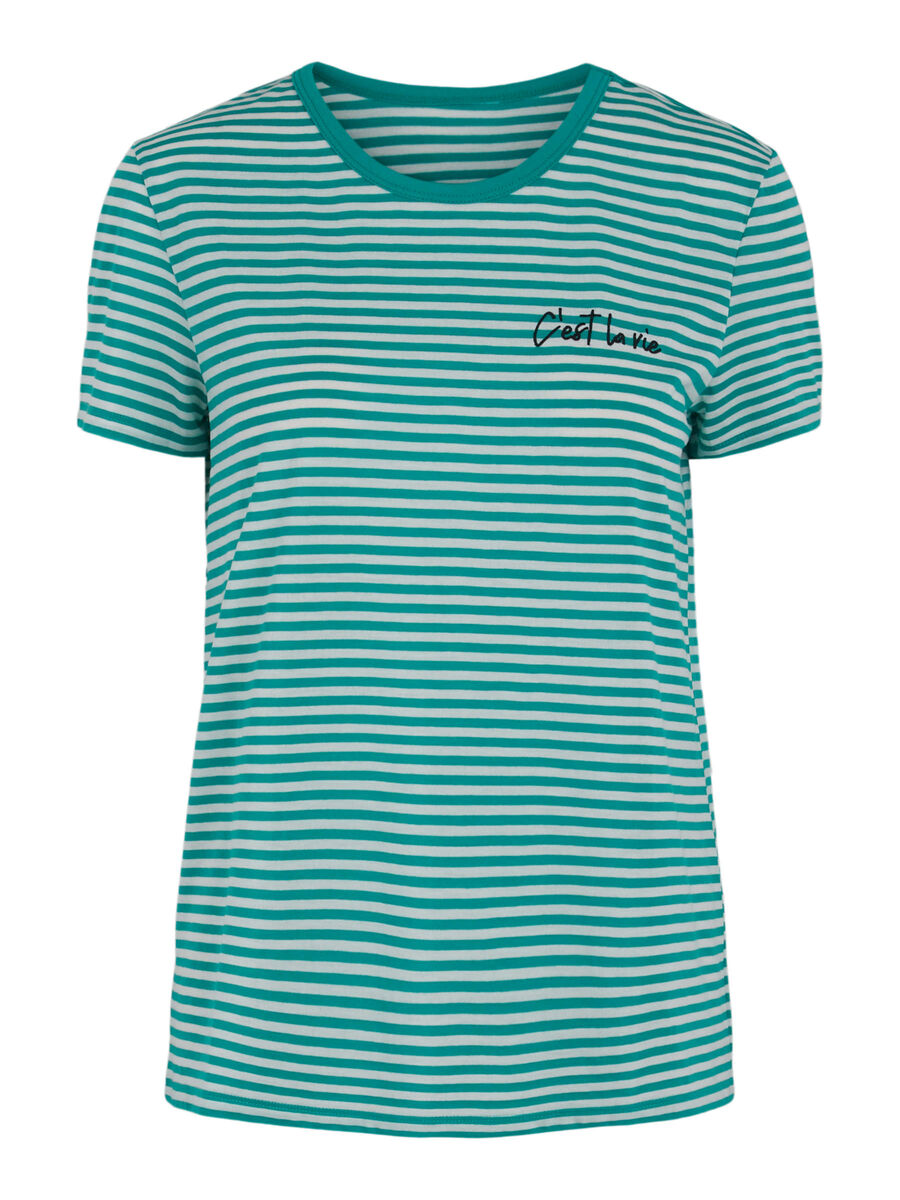 Pieces STRIPED T-SHIRT, Quetzal Green, highres - 17106441_QuetzalGreen_788170_001.jpg