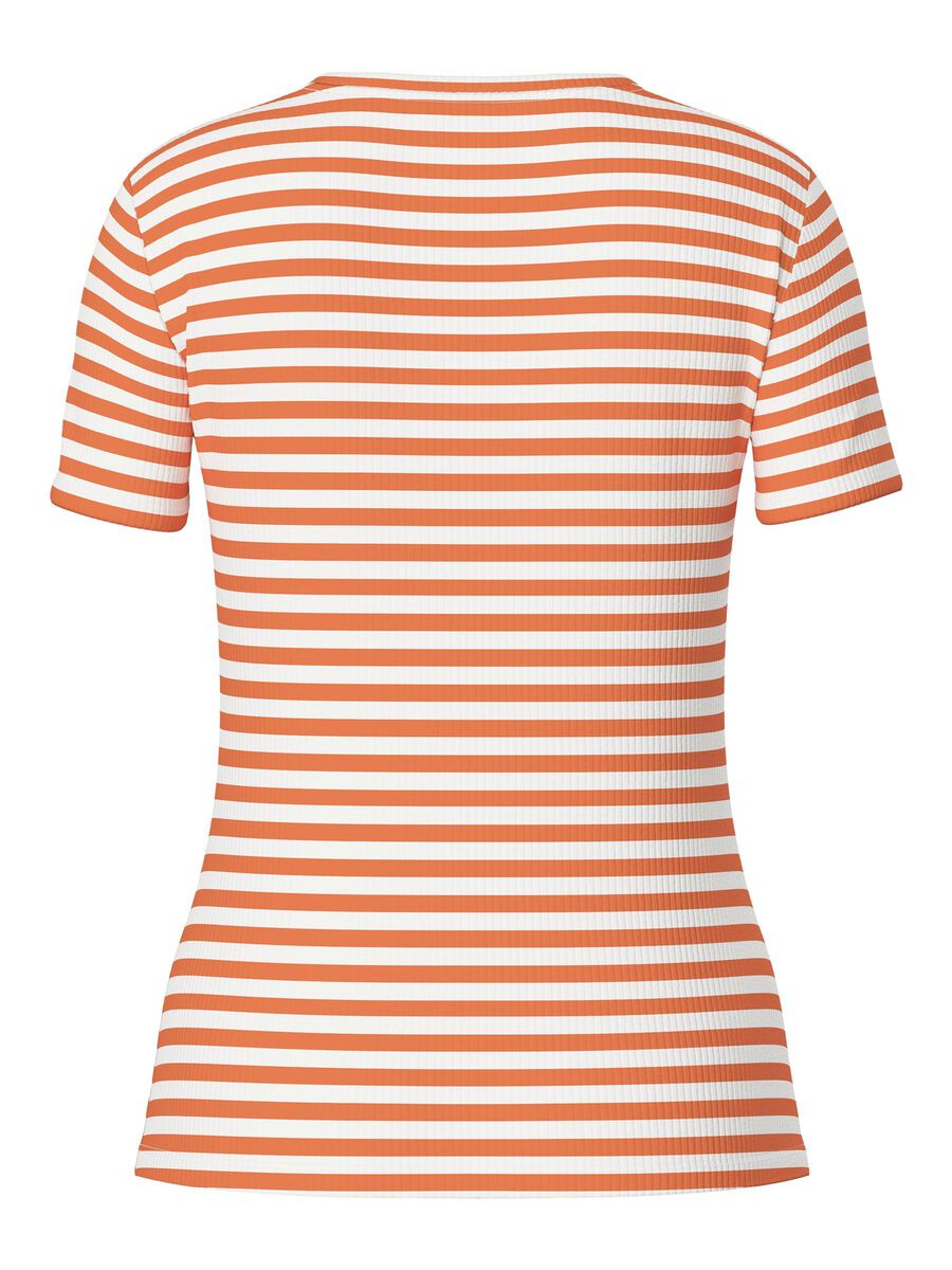 Product carousel image - PCRUKA RIBBED T-SHIRT, Mandarin Orange | 2