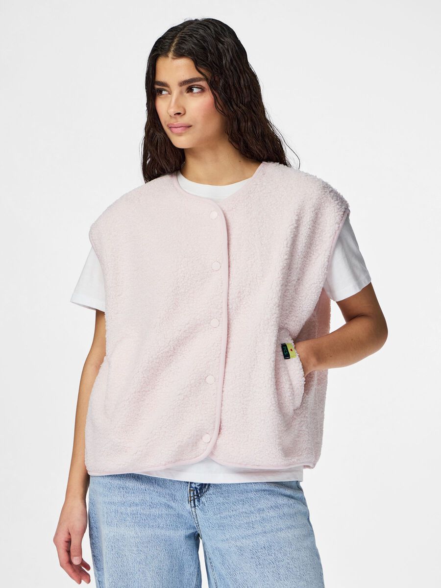 Product carousel image - PCKATTY TEDDY VEST, Pink Marshmallow | 1