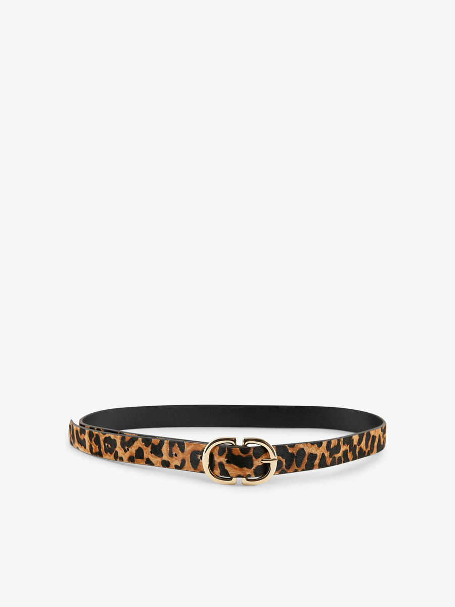 Pieces LEOPARD-PRINT LEATHER BELT, Cognac, highres - 17101486_Cognac_001.jpg