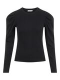 Pieces PUFF SHOULDER LONG SLEEVED TOP, Black, highres - 17109054_Black_001.jpg