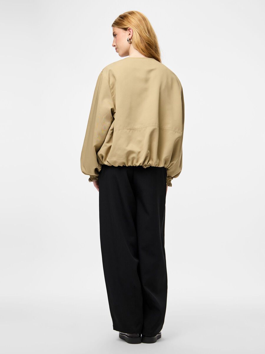 Product carousel image - PCBERIT BALLOON BOMBER JACKET, Travertine | 2