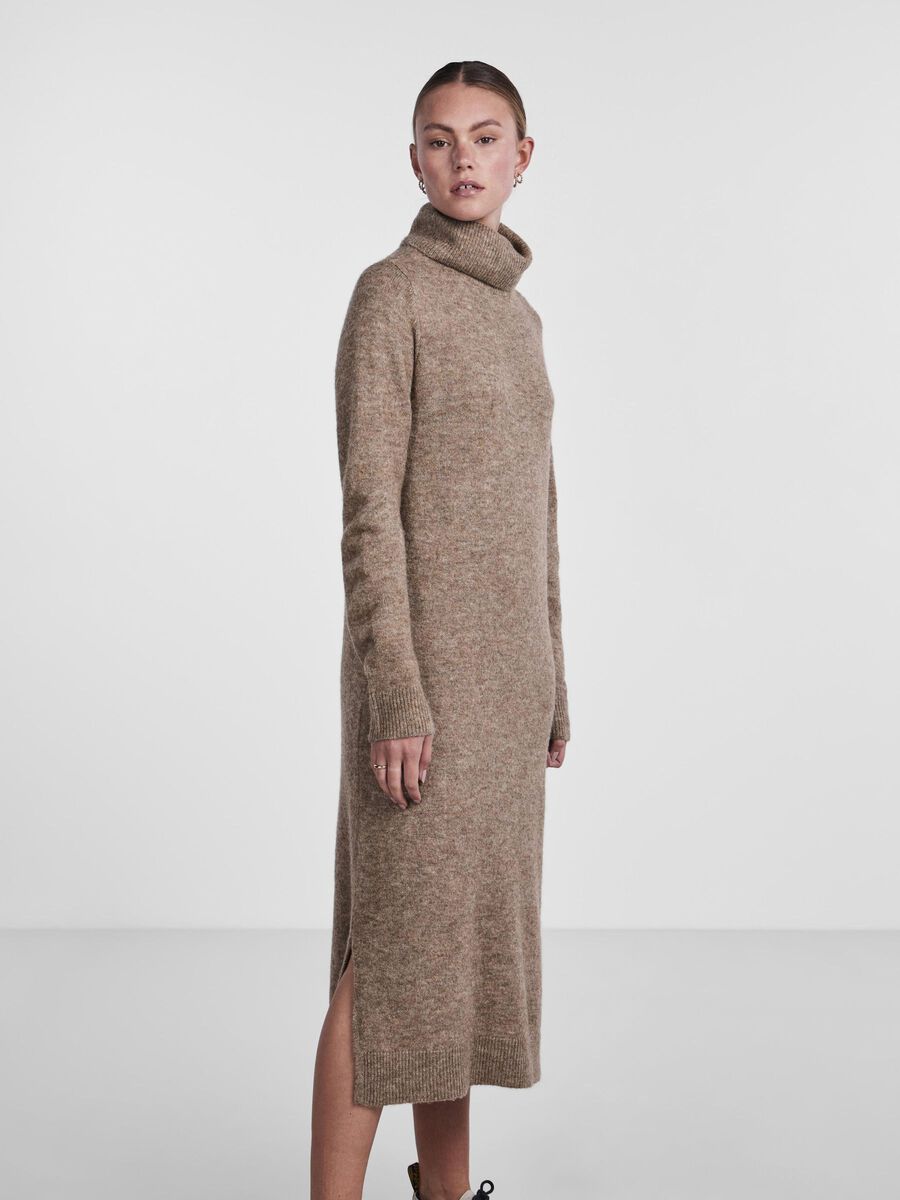 Pieces PCJULIANA KNITTED DRESS, Fossil, highres - 17126281_Fossil_003.jpg