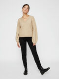 Pieces BALLOON SLEEVE V-NECK PULLOVER, White Pepper, highres - 17100153_WhitePepper_005.jpg