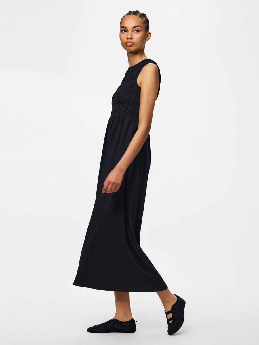 Carousel image - PCBETTY SMOCK  MAXI DRESS, Black | 3