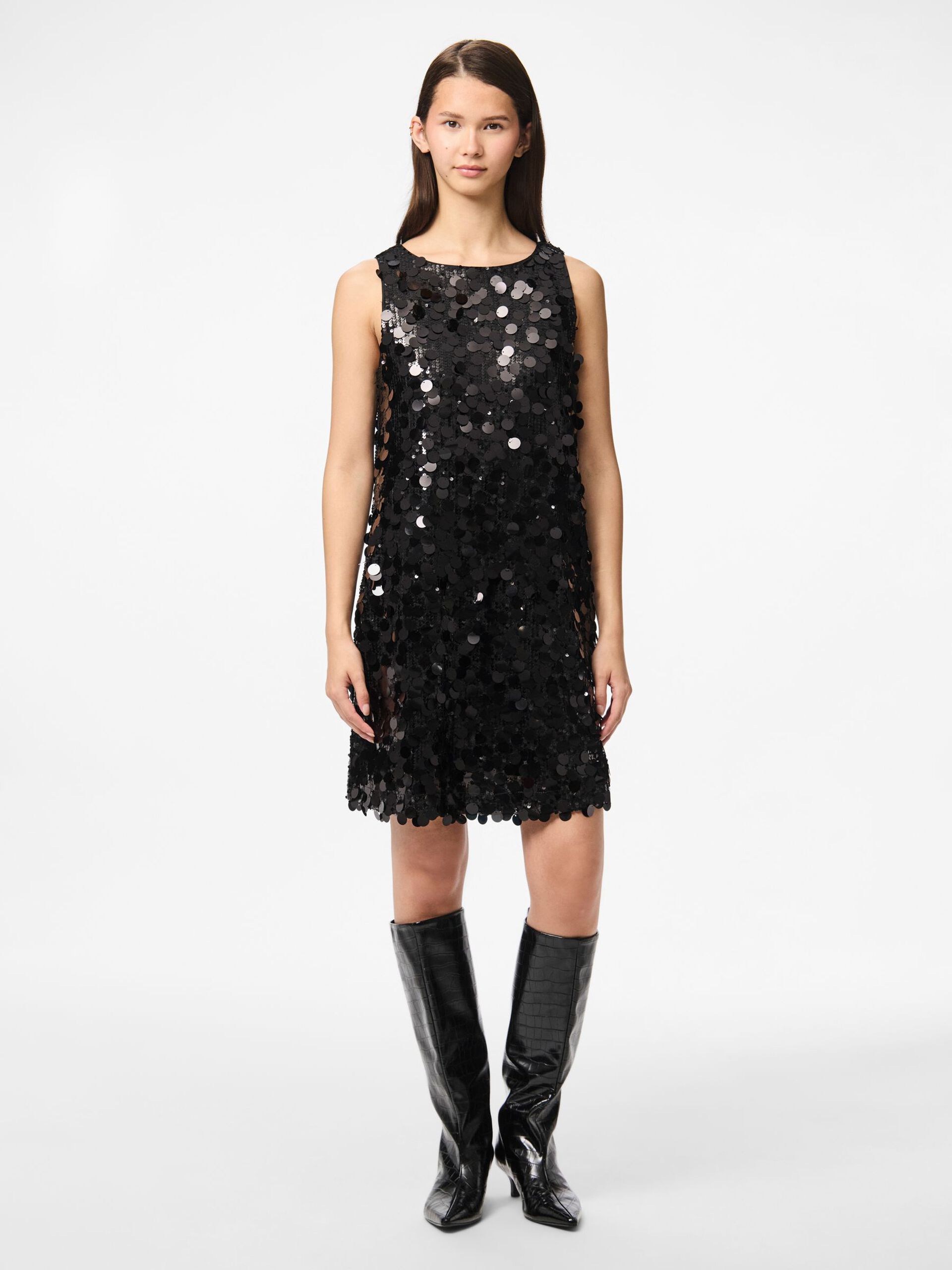 Carousel image - PCMALOU SEQUIN MINI DRESS, Black | 3