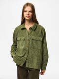thumbnail Pceffi corduroy overhemd, colour: olivine, groene, voorkant