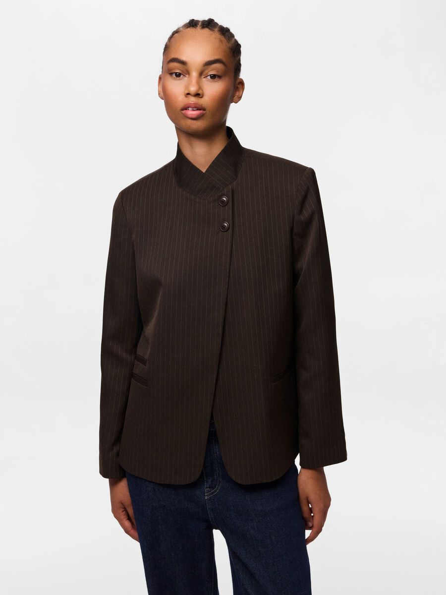 Product carousel image 1 PCFALKA PINSTRIPED  BLAZER, Asphalt