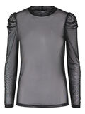 Pieces MESH TOP MED LANGE ÆRMER, Black, highres - 17113048_Black_001.jpg