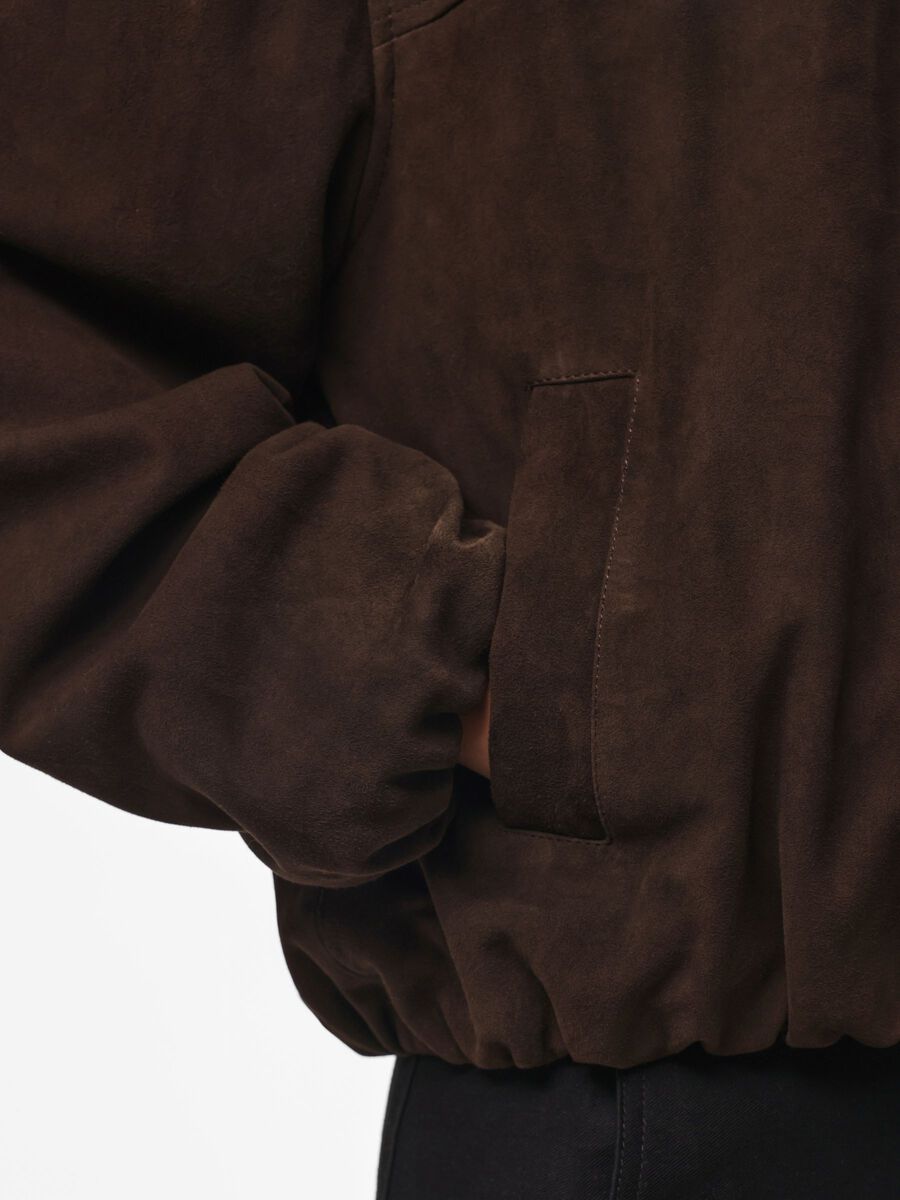 Carousel image - PCTILLA SUEDE LEATHER BOMBER JACKET, Hot Fudge | 4
